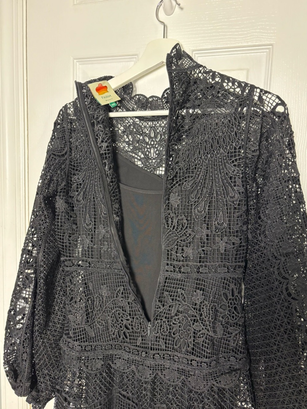 FARM Rio Tiered Guipure Lace Maxi Dress In Black π€ - Picture 6 of 9